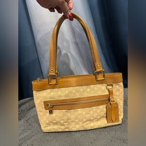Auth Louis Vuitton Lucille PM Handbag Monogram Mini Tote Bag Shoulder Bag
